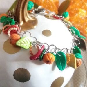 Fall Pumpkin Charm bracelet